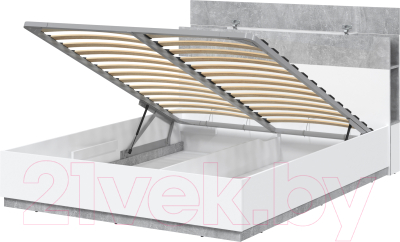 Комплект мебели для спальни Интерлиния Quartz-15 с ПМ (белый платинум/бетон)