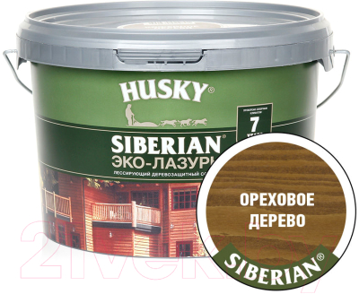 Лазурь для древесины Husky Siberian Эко-Лазурь Полуматовая