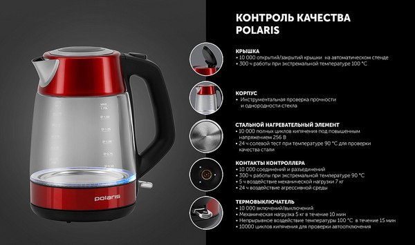 Электрочайник Polaris PWK 1760CGL
