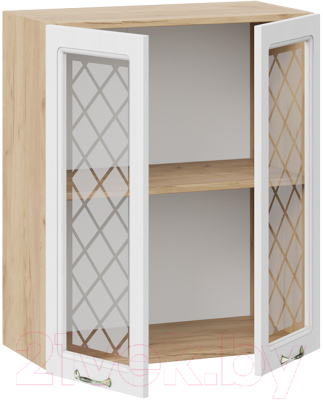 Шкаф навесной для кухни ТриЯ Бьянка 1В6С (дуб крафт золотой/дуб белый)