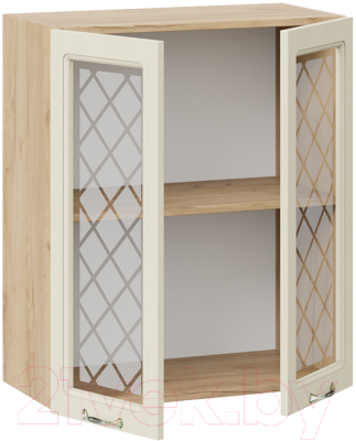 Шкаф навесной для кухни ТриЯ Бьянка 1В6С (дуб крафт золотой/дуб ваниль)