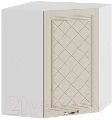 Шкаф навесной для кухни ТриЯ Бьянка 1В6У (белый/дуб ваниль) - фото