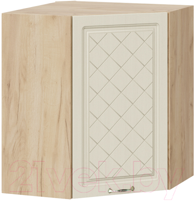 Шкаф навесной для кухни ТриЯ Бьянка 1В6У (дуб крафт золотой/дуб ваниль) - фото