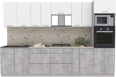 Готовая кухня Интерлиния Мила Лайт 3.2 ВТ - фото