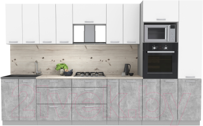 Готовая кухня Интерлиния Мила Лайт 3.4 ВТ - фото