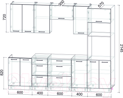 Кухонный гарнитур Интерлиния Мила Лайт 2.6 ВТ