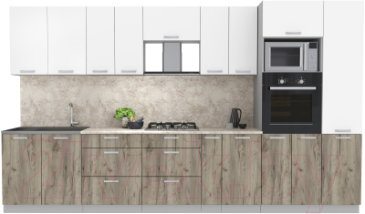 Готовая кухня Интерлиния Мила Лайт 3.6 ВТ  - фото