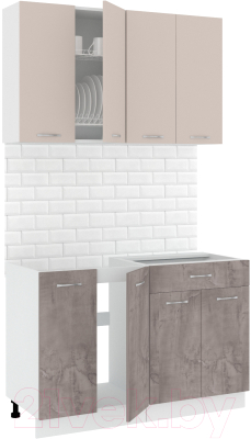 Готовая кухня Кортекс-мебель Корнелия Лира-лайт 1.2м без столешницы - фото