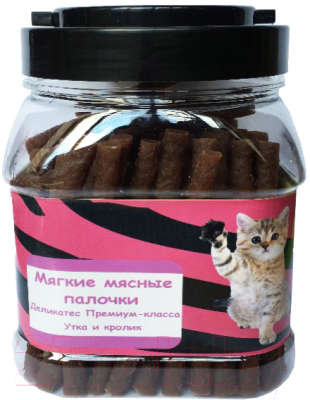 Лакомство для кошек O'cat Мягкие мясные палочки утка и кролик - фото