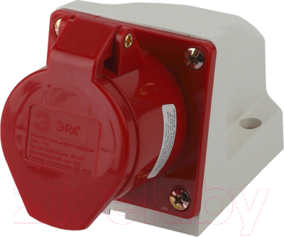 Розетка кабельная ЭРА 114 3Р+РЕ 16А 380В IP44 / Б0032875 - фото