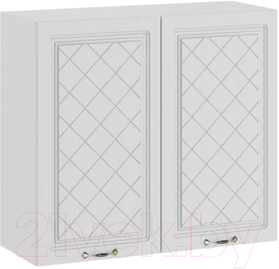 Шкаф навесной для кухни ТриЯ Бьянка 1В8 (белый/дуб белый) - фото