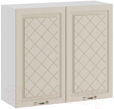 Шкаф навесной для кухни ТриЯ Бьянка 1В8 (белый/дуб ваниль) - фото