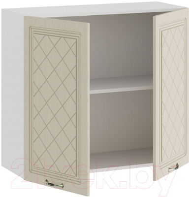 Шкаф навесной для кухни ТриЯ Бьянка 1В8 (белый/дуб ваниль)