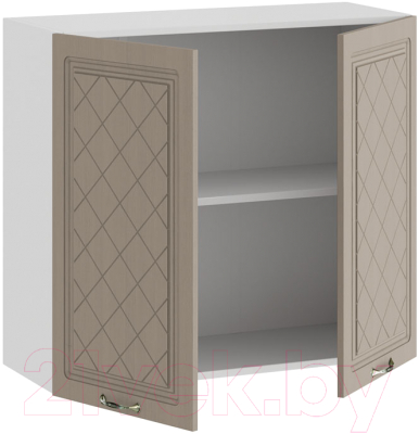 Шкаф навесной для кухни ТриЯ Бьянка 1В8 (белый/дуб кофе)