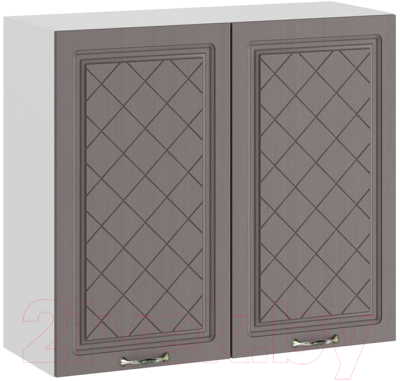 Шкаф навесной для кухни ТриЯ Бьянка 1В8 (белый/дуб серый) - фото