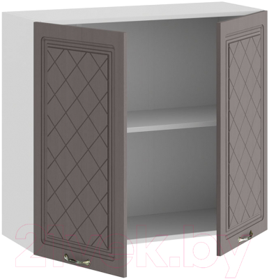 Шкаф навесной для кухни ТриЯ Бьянка 1В8 (белый/дуб серый)