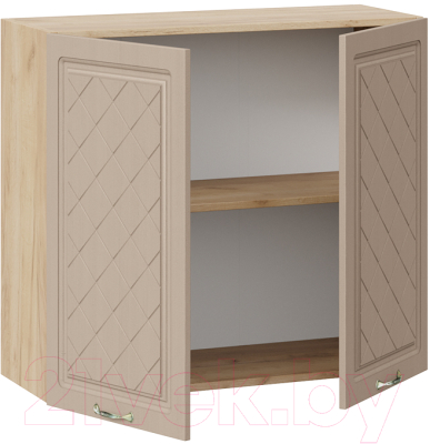 Шкаф навесной для кухни ТриЯ Бьянка 1В8 (дуб крафт золотой/дуб кофе)