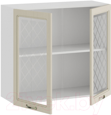 Шкаф навесной для кухни ТриЯ Бьянка 1В8С (белый/дуб ваниль)