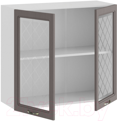 Шкаф навесной для кухни ТриЯ Бьянка 1В8С (белый/дуб серый)