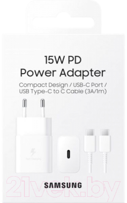 Зарядное устройство сетевое Samsung EP-T1510XWEGRU