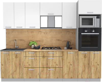 Кухонный гарнитур Интерлиния Мила Лайт 2.6 ВТ - фото