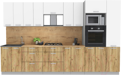 Готовая кухня Интерлиния Мила Лайт 3.4 ВТ - фото