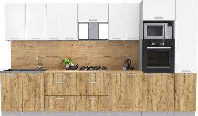 Готовая кухня Интерлиния Мила Лайт 3.6 ВТ - фото