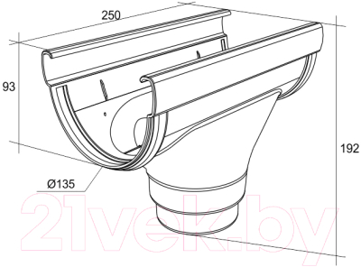 Воронка водосточная Grand Line Дизайн ПВХ 135 RAL 3005