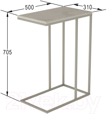 Приставной столик Калифорния мебель Агами (лайт стоун)