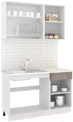 Готовая кухня Кортекс-мебель Корнелия Лира-лайт 1.3м