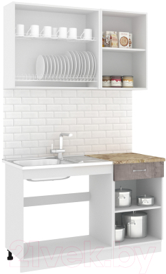 Готовая кухня Кортекс-мебель Корнелия Лира-лайт 1.3м