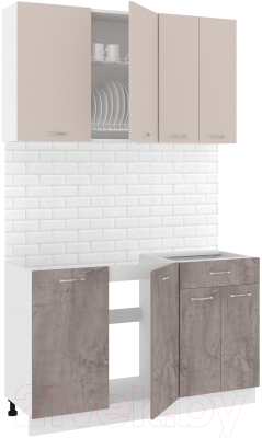 Готовая кухня Кортекс-мебель Корнелия Лира-лайт 1.3м без столешницы - фото