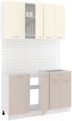 Готовая кухня Кортекс-мебель Корнелия Лира-лайт 1.3м без столешницы - фото
