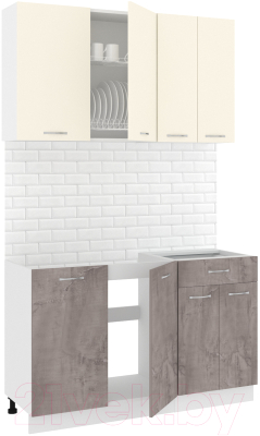 Готовая кухня Кортекс-мебель Корнелия Лира-лайт 1.3м без столешницы - фото