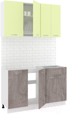 Готовая кухня Кортекс-мебель Корнелия Лира-лайт 1.3м без столешницы - фото