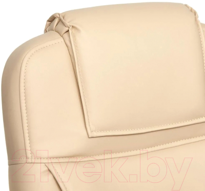 Кресло офисное Tetchair Bergamo хром/кожзам (бежевый)