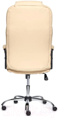Кресло офисное Tetchair Bergamo хром/кожзам (бежевый)