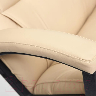 Кресло офисное Tetchair Bergamo хром/кожзам (бежевый)