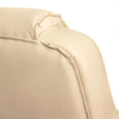 Кресло офисное Tetchair Bergamo хром/кожзам (бежевый)