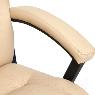 Кресло офисное Tetchair Bergamo хром/кожзам (бежевый)
