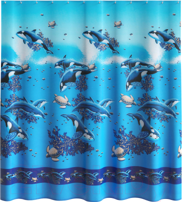 Шторка-занавеска для ванны FORA Косатки PH60 - фото