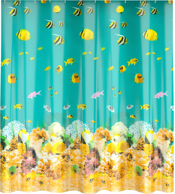 Шторка-занавеска для ванны FORA Полосатые рыбки PH77 - фото