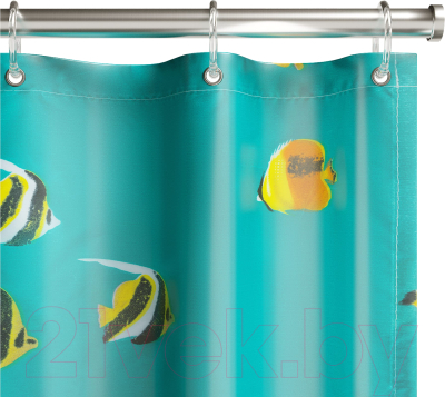 Шторка-занавеска для ванны FORA Полосатые рыбки PH77