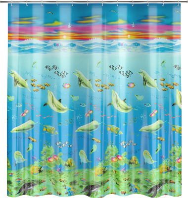 Шторка-занавеска для ванны FORA Веселые дельфины PH78