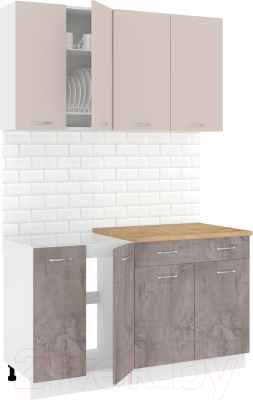 Готовая кухня Кортекс-мебель Корнелия Лира-лайт 1.4м - фото