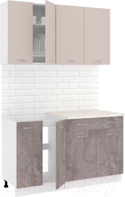 Готовая кухня Кортекс-мебель Корнелия Лира-лайт 1.4м - фото