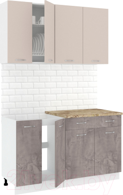Готовая кухня Кортекс-мебель Корнелия Лира-лайт 1.4м - фото