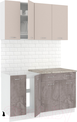 Готовая кухня Кортекс-мебель Корнелия Лира-лайт 1.4м - фото