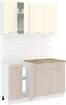 Готовая кухня Кортекс-мебель Корнелия Лира-лайт 1.4м - фото