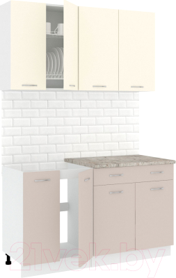 Готовая кухня Кортекс-мебель Корнелия Лира-лайт 1.4м - фото